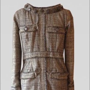 Embellished cotton lurex Tweed dress